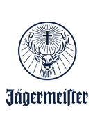 Jägermeister Logo mit ikonischem Hirschkopf und Kreuz im modernen Layout