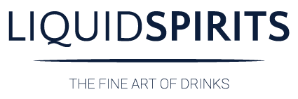 Liquid Spirit Logo mit modernem Schriftzug und stilisiertem Spirituosen-Design